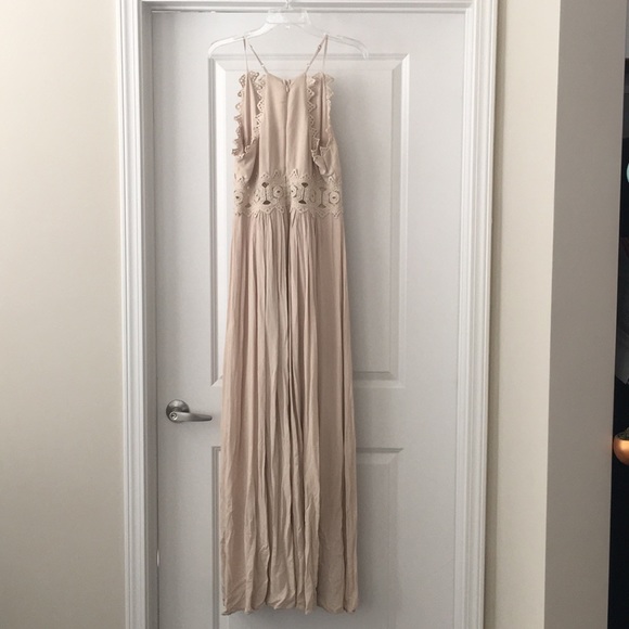 Lulus Beige Lace Gown - Picture 3 of 8